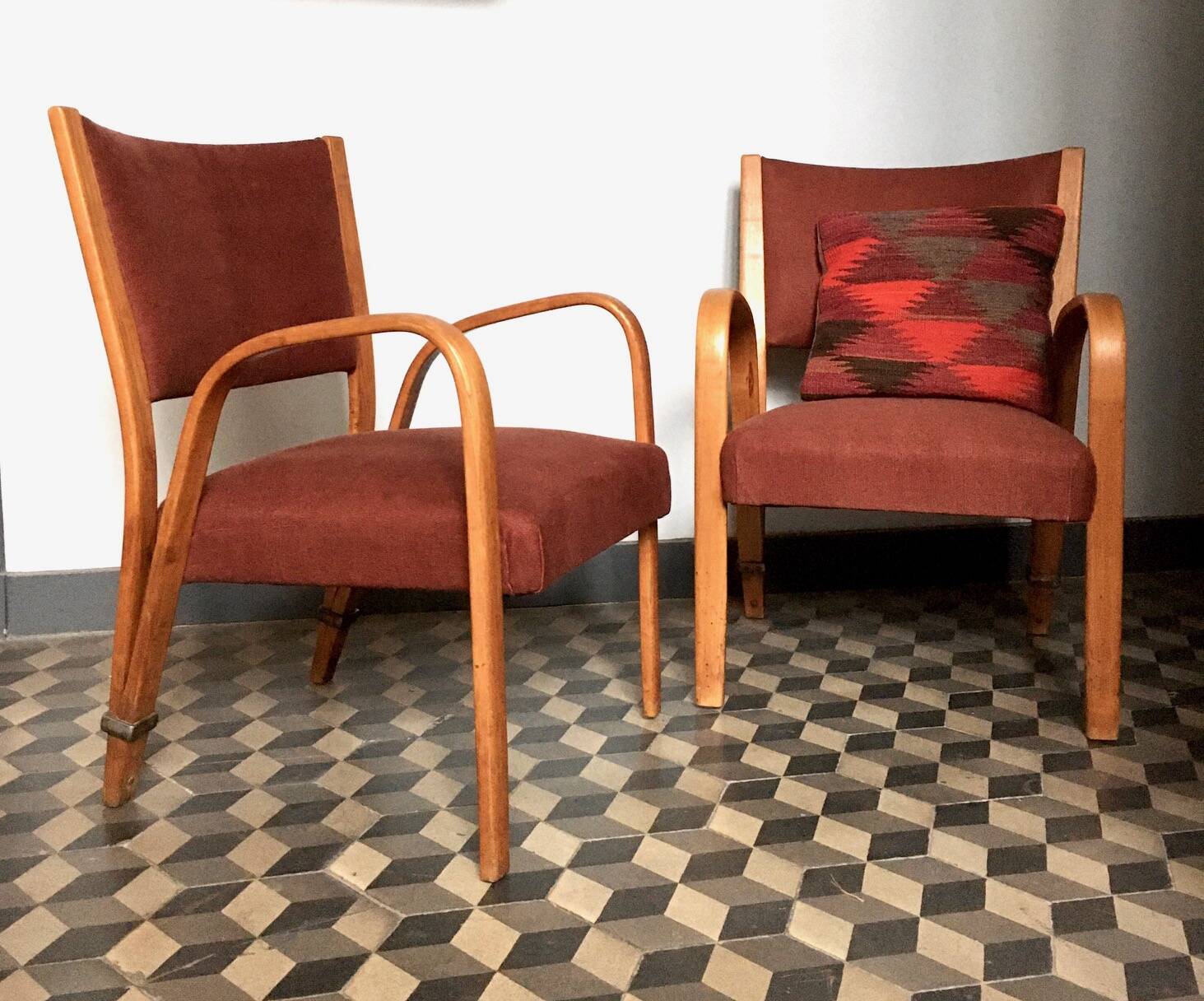 Paire de fauteuils Bow Wood