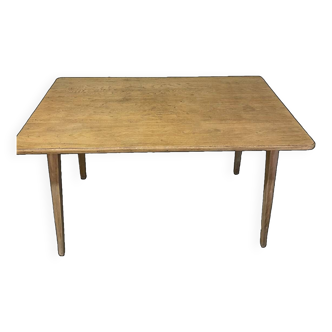 Oak dining table with compass legs