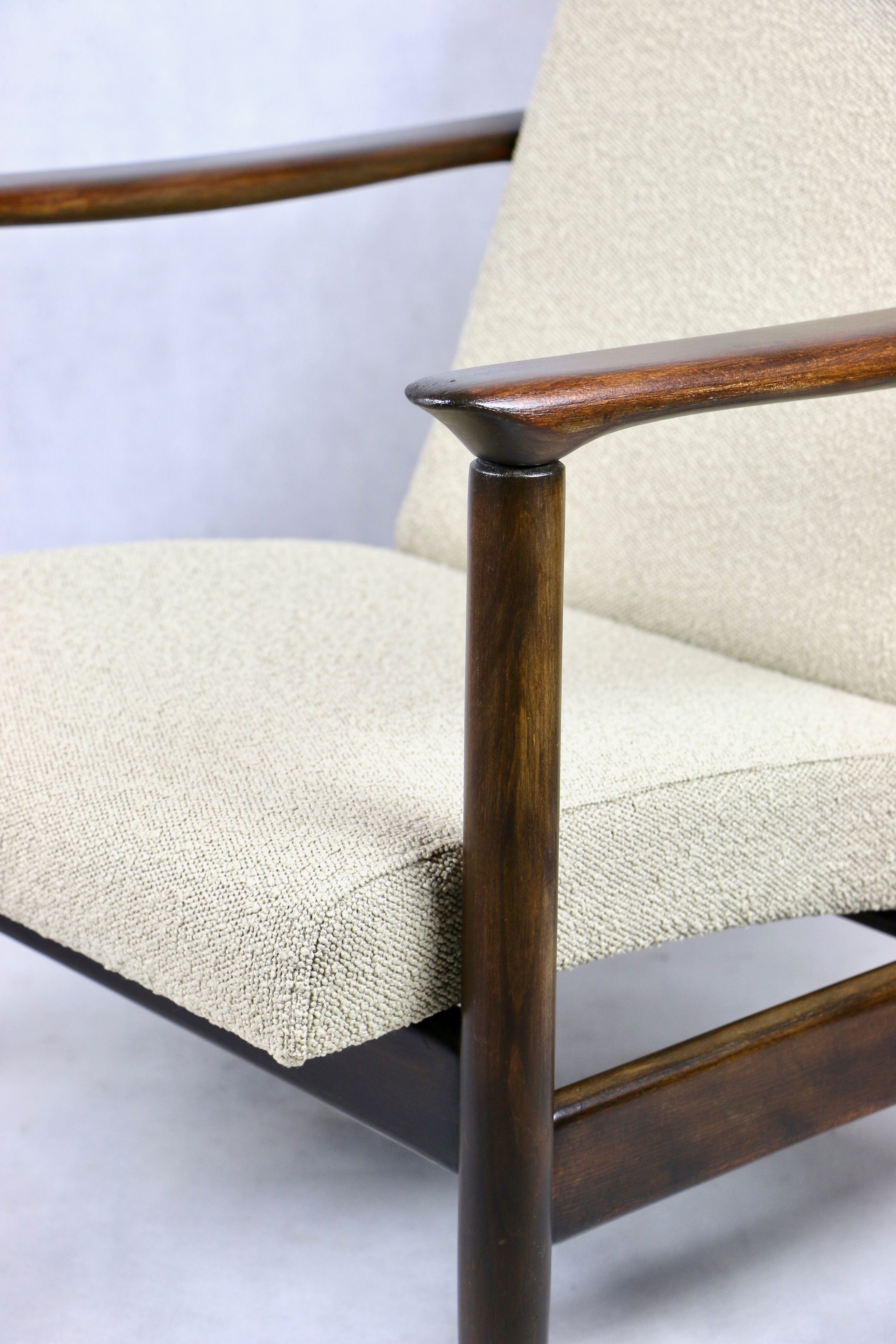 Beige boucle armchair , 1970s