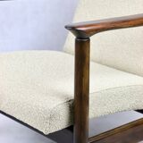 Beige boucle armchair , 1970s