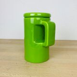 Green ceramic teapot 50s vintage