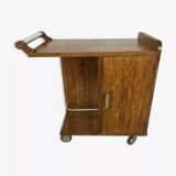 Desserte chariot bar style art déco bois roulettes