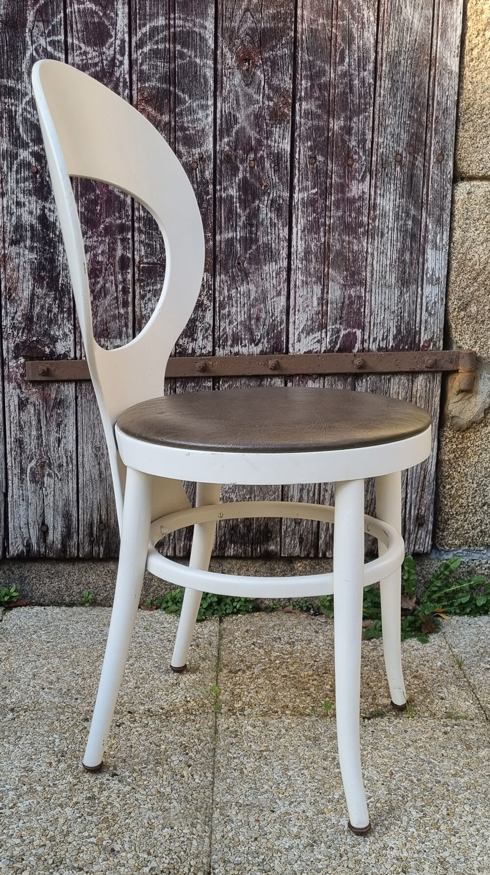 Pair Baumann chairs white seagulls, vintage, 70s
