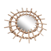 Miroir soleil en rotin bambou 30,5 cm