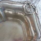 Silver metal bread basket dish