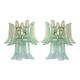 Pair of Italian Contemporary Murano Glass “Selle” Sconces with Green Water