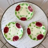 Trio of plates in slurry in Earthenware of Onnaing XIXth