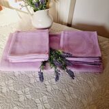Antique tablecloths Adamascada tablecloth and 12 purple napkins