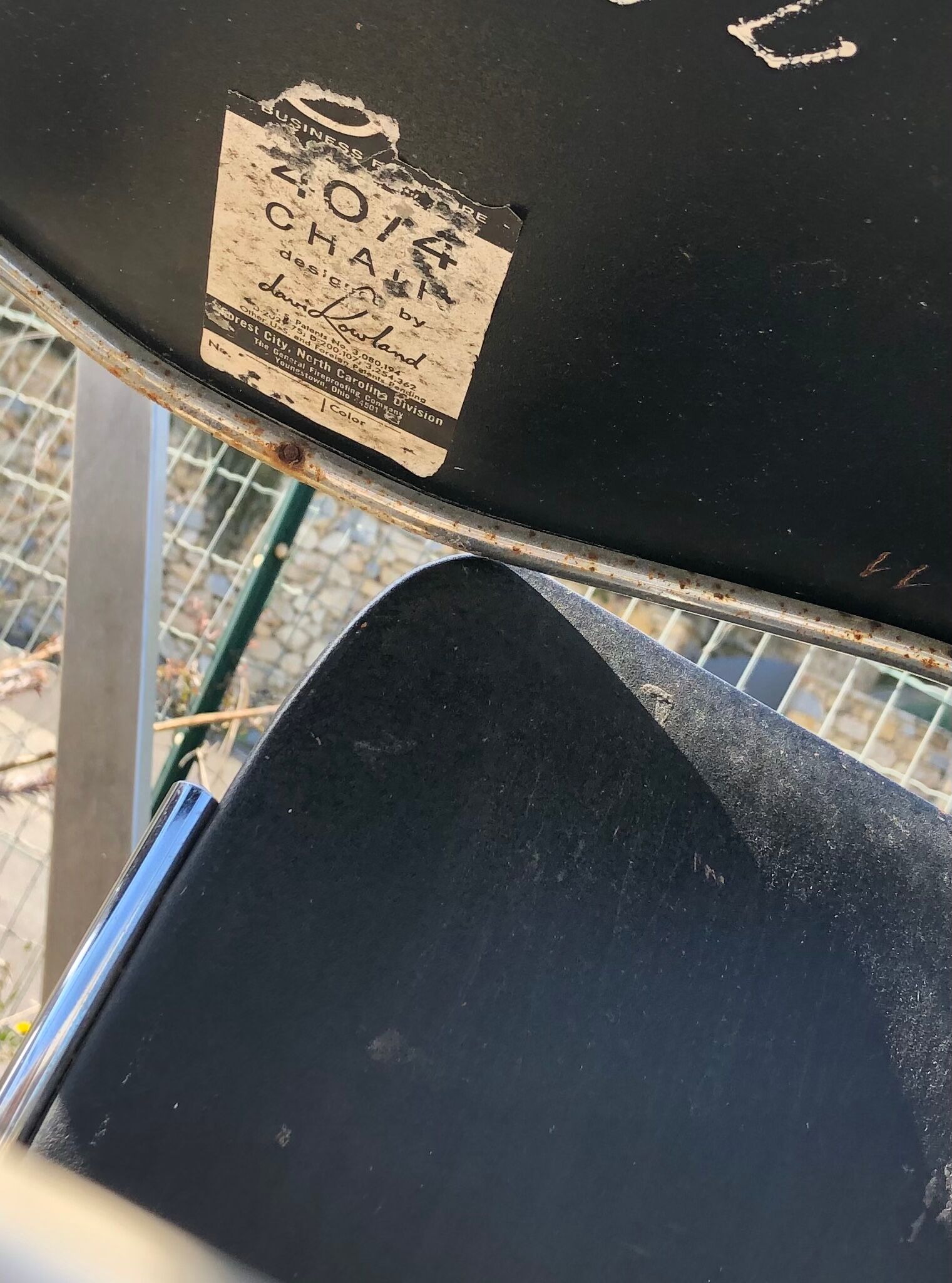 David rowland chair 404, black and steel to restore