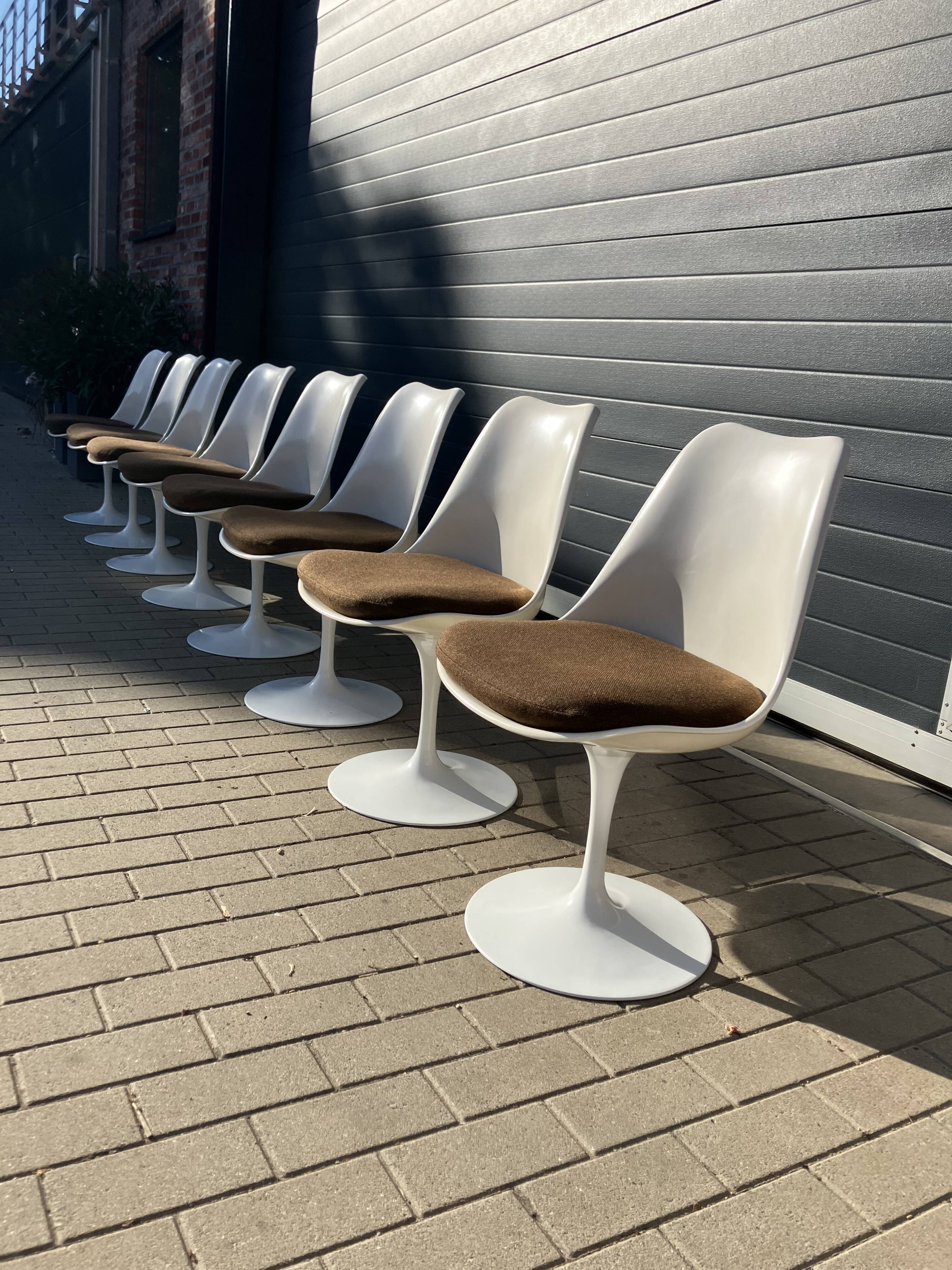 8x original Knoll Tulip dining chairs Eero Saarinen