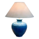 Louis Drimmer French ceramic lamp – blue glazed base, 1980s, France