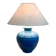 Louis Drimmer French ceramic lamp – blue glazed base, 1980s, France
