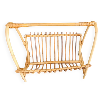 Rattan magazine rack