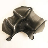 Monumental Laurel Fyfe Black Glass Sculptural Coffee Table American Handkerchief