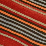 3x12 Kilim Long Striped Vintage Kilim Runner Rug For Hallway, 77x360 Cm