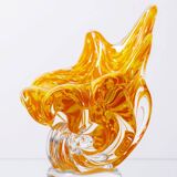 Hand-Shaped Orange Glass Vase, 1970s