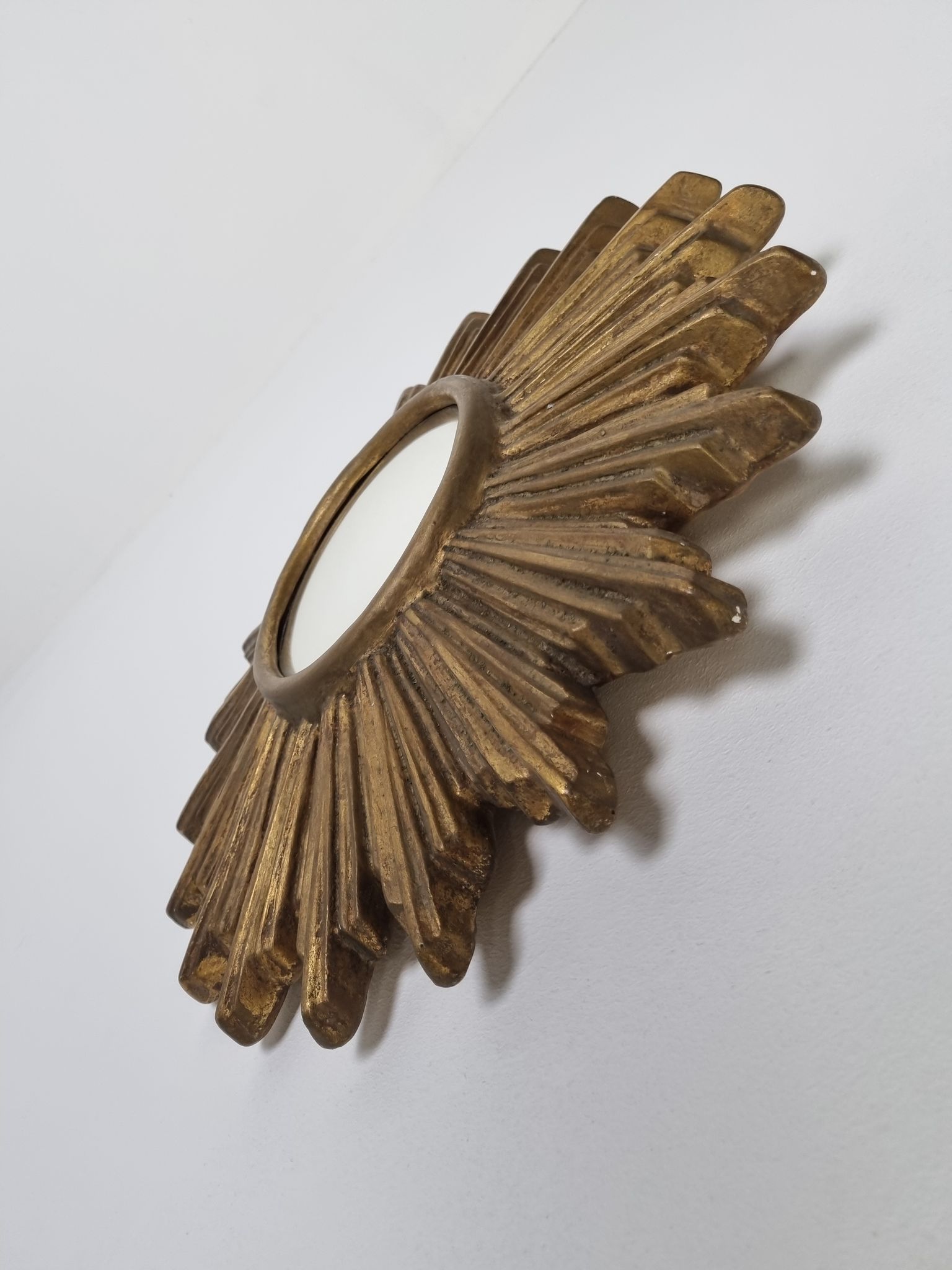 Miroir en terre cuite du milieu du siècle années 1960 42cm