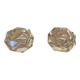 Pair of Antique Hexagonal Crystal Salt Cellars Vintage Pepper Shakers