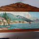 Mirror in frame art deco carved wood waxed 58x46 cm sb