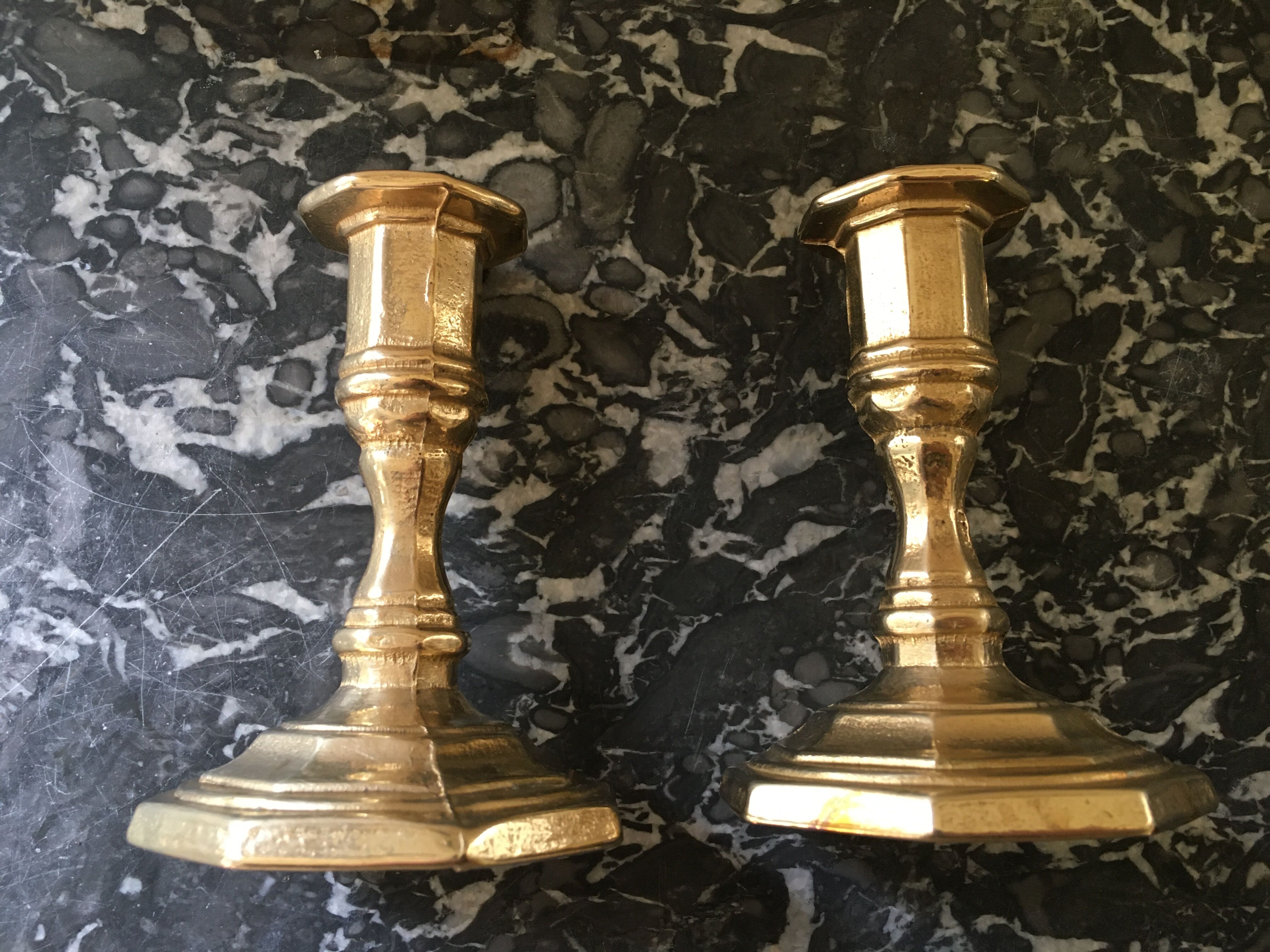 Nijhof Holland candlesticks in gilded brass