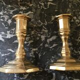 Nijhof Holland candlesticks in gilded brass