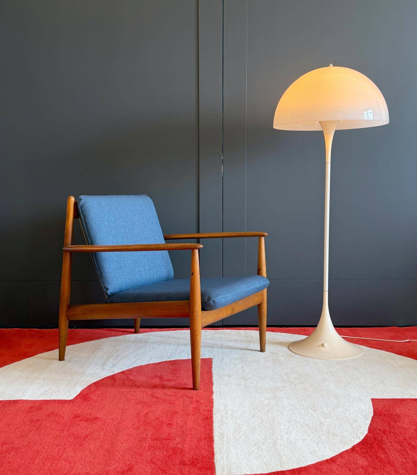 Scandinavian armchair in solid teak by Grete Jalk