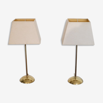 Paire de lampes scandinave en laiton de Gemi Suède 1970