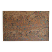 Large traditional Balinese painting on Kamasan Wayang vintage fabric.