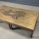 Table basse en laiton gravé vintage, années 1970