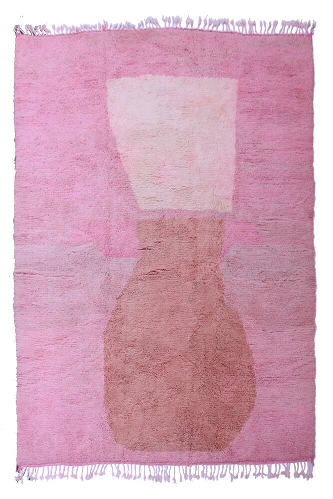 Tapis bérbere rose fait main traditionnelle 300cmx200cm