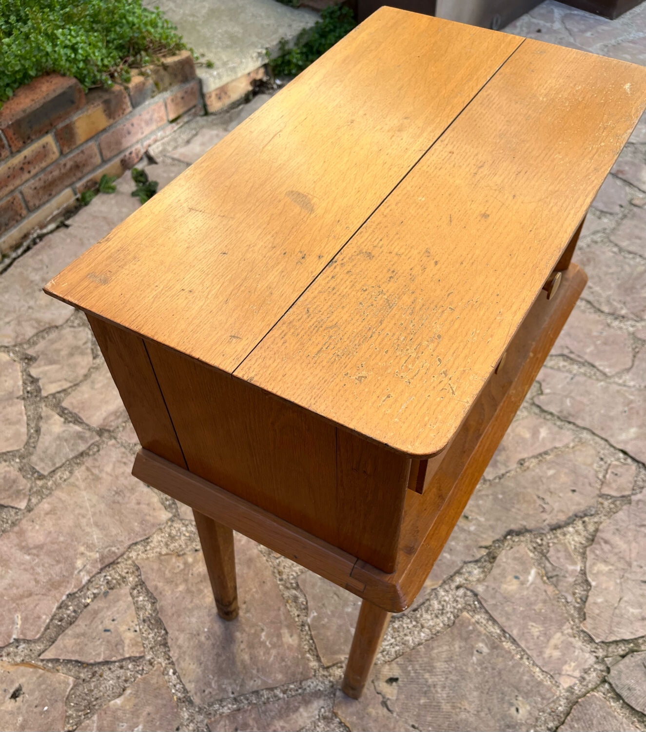 Wooden bedside table