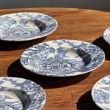 Set of 5 blue English plates D23