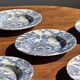 Lot de 5 assiettes anglaises bleues D23
