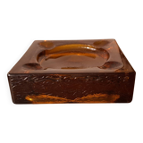 Cendrier , vide poche en verre souffle vintage 70's