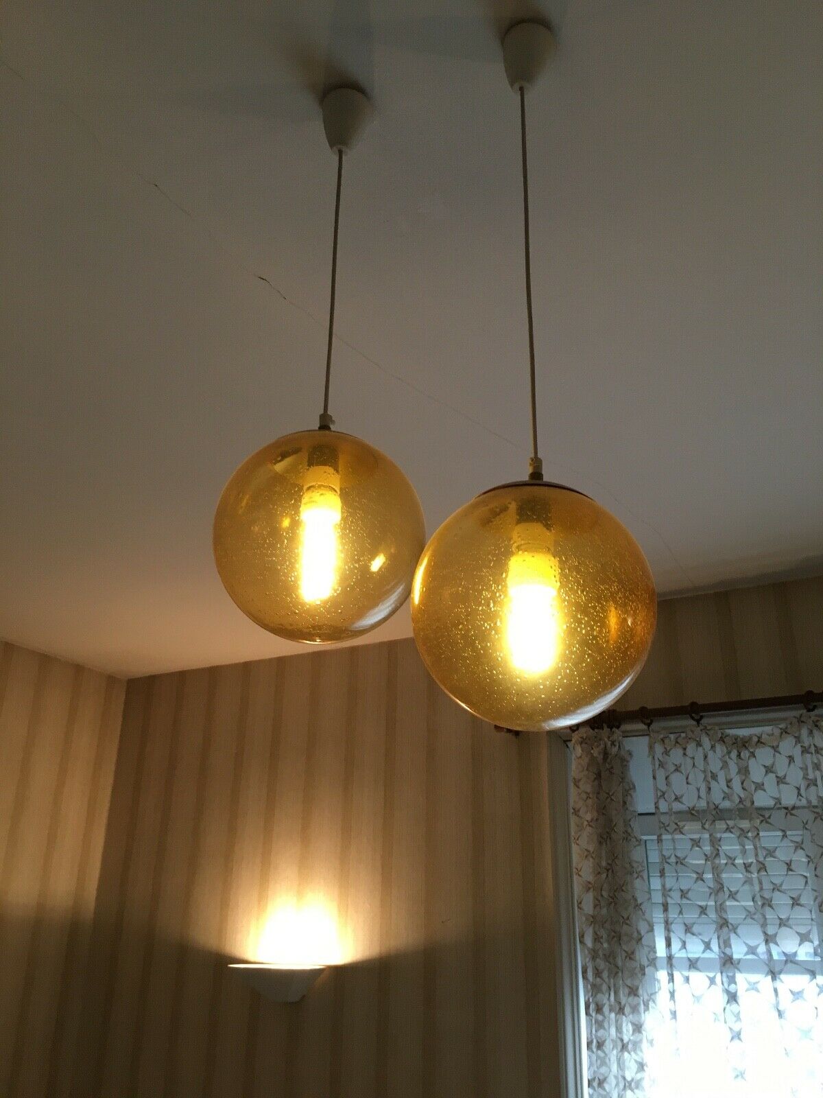 Suspension light ball vintage from Biot glassware