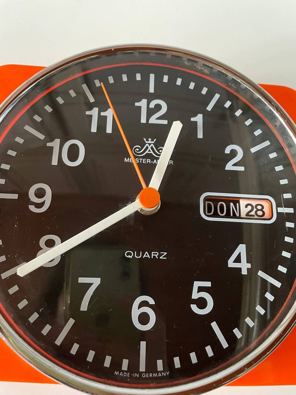 Vintage Orange Clock from Meister-Anker