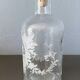 Pair of antique wheel-engraved glass bottles - good condition