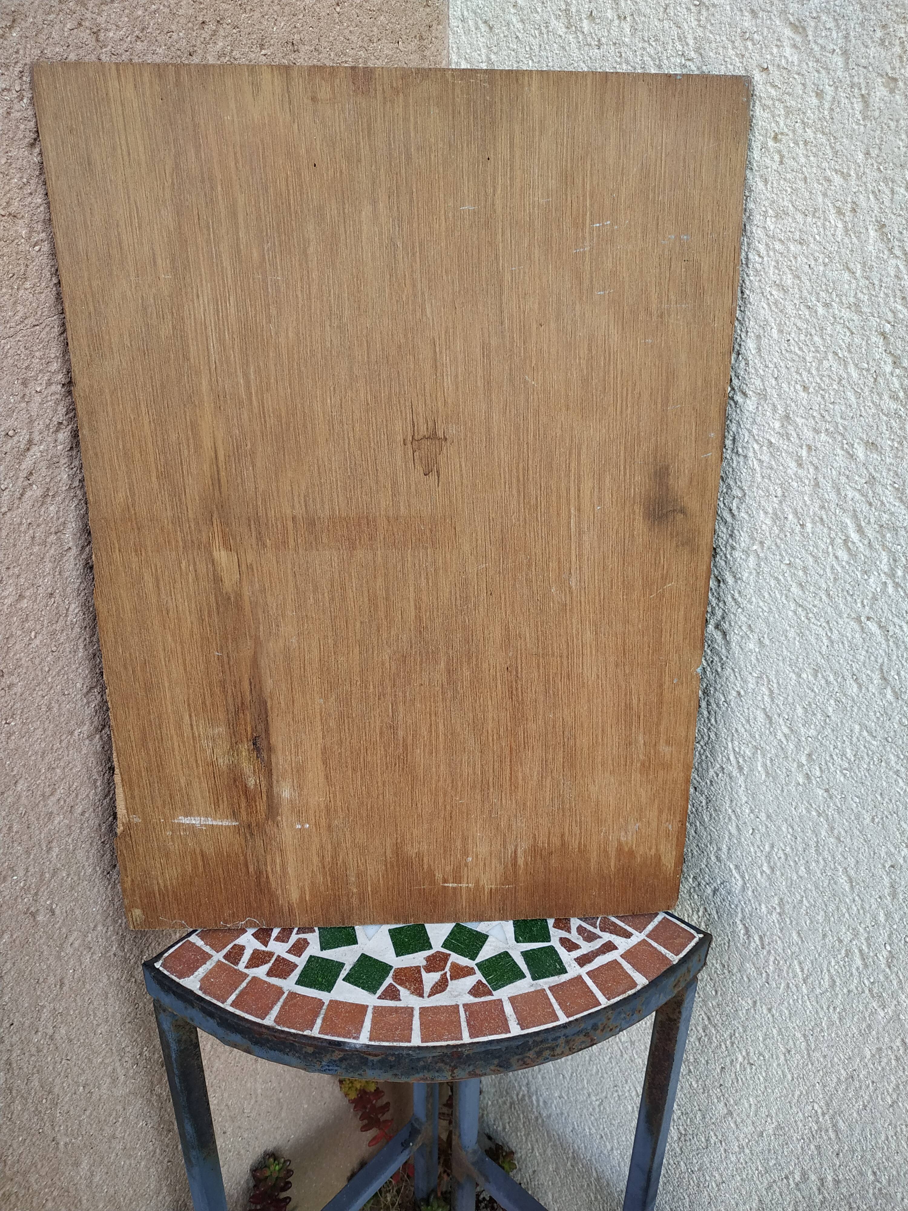 At the edge of wood oil on panel