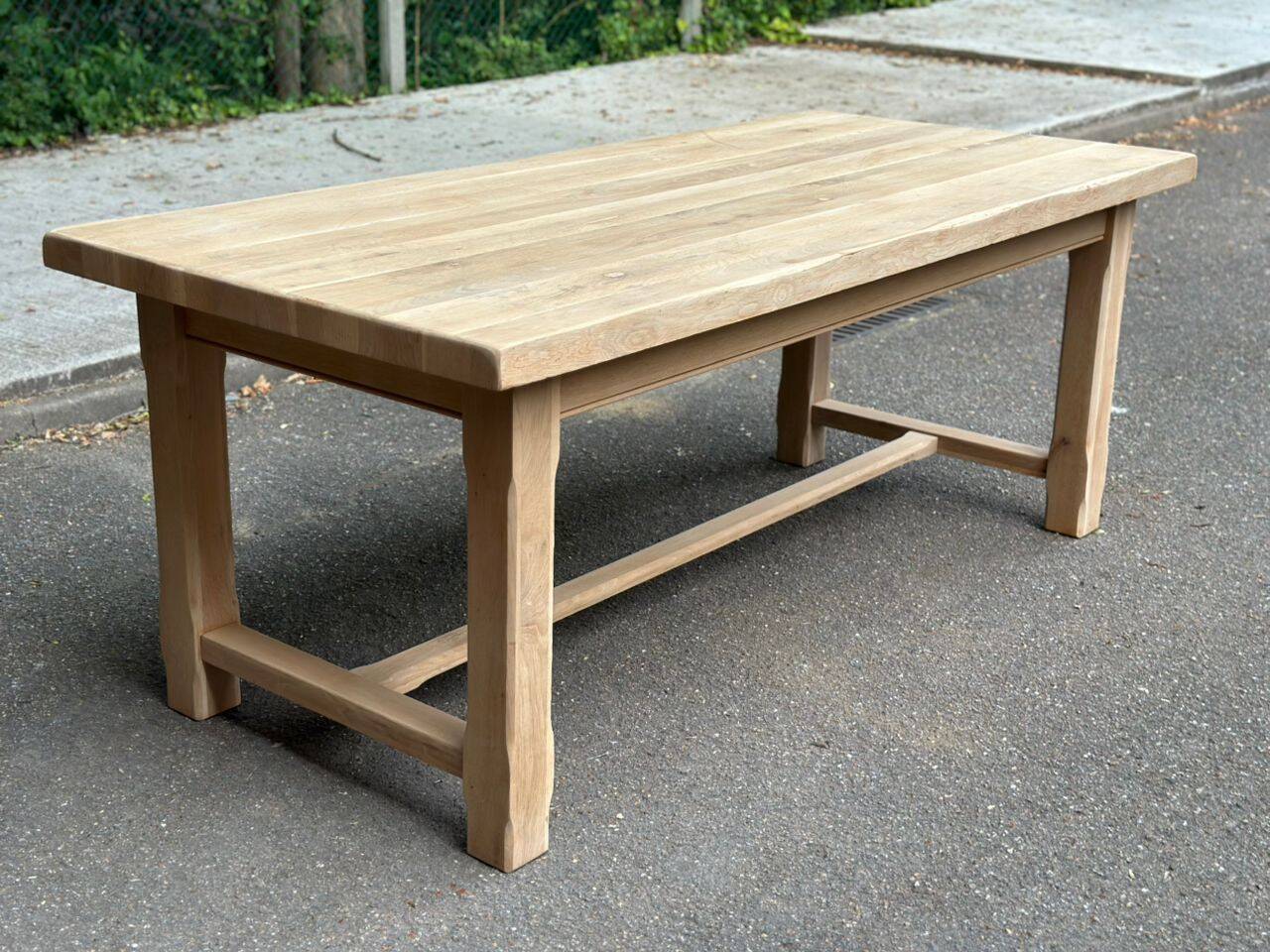 Renovated solid oak extendable farmhouse dining table 200-280cm