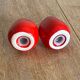 Vintage pepper-shaped slip salt and pepper shakers