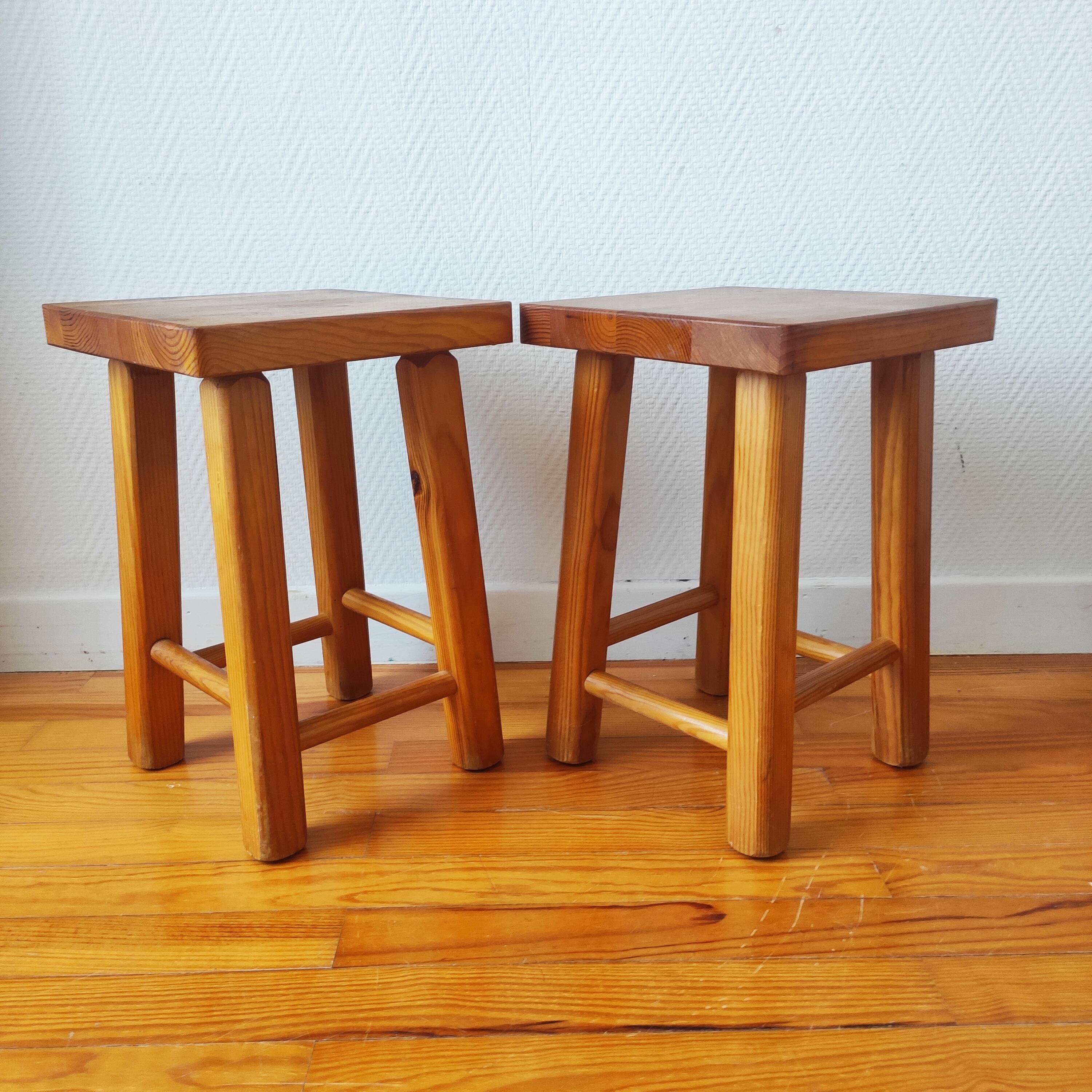 4 vintage 1970s Scandinavian style stools