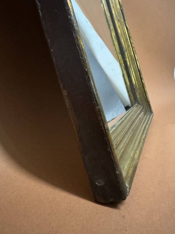 miroir ancien feuille d or bois