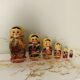 Traditional vintage Russian Matryoshka dolls series of 6