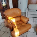 Fauteuil cuir marron