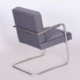Restored Bauhaus Armchair, by Karel Josef Říha, New Upholstery, Czech, 1930s