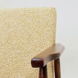Fauteuil vintage vert en tissu à motifs modernes du milieu du siècle, années 1970, Pologne