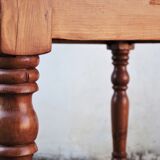 Square fir dining table, 1950s