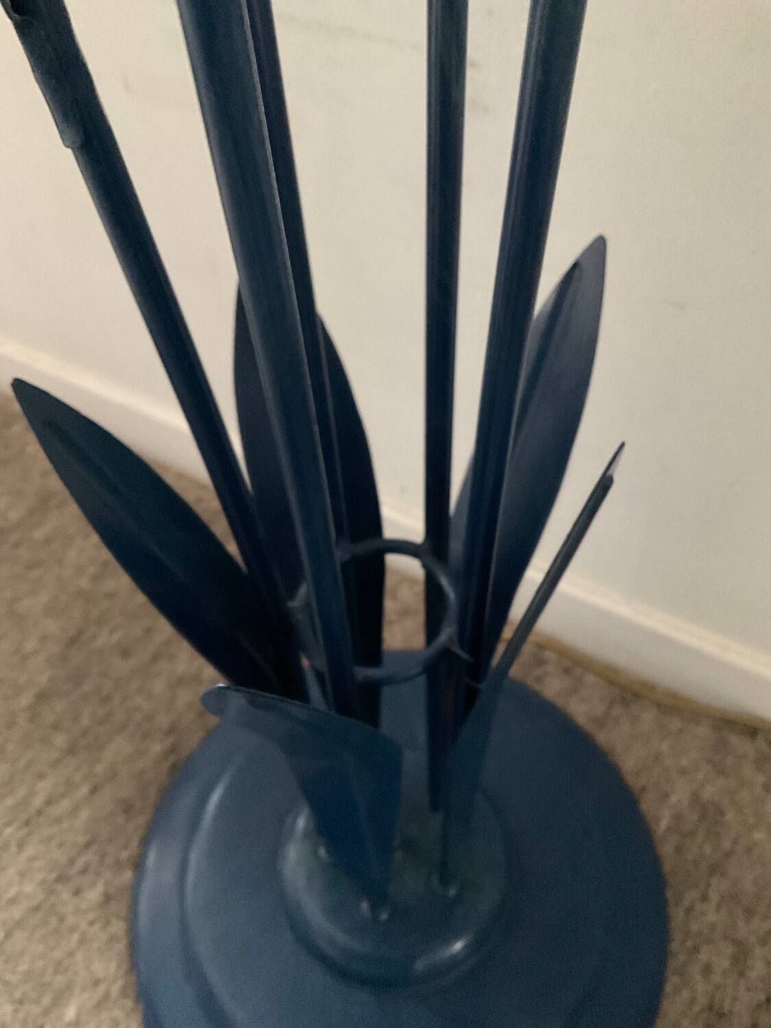 Vintage floor lamp 5 lamps in opaline and blue metal