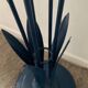 Vintage floor lamp 5 lamps in opaline and blue metal