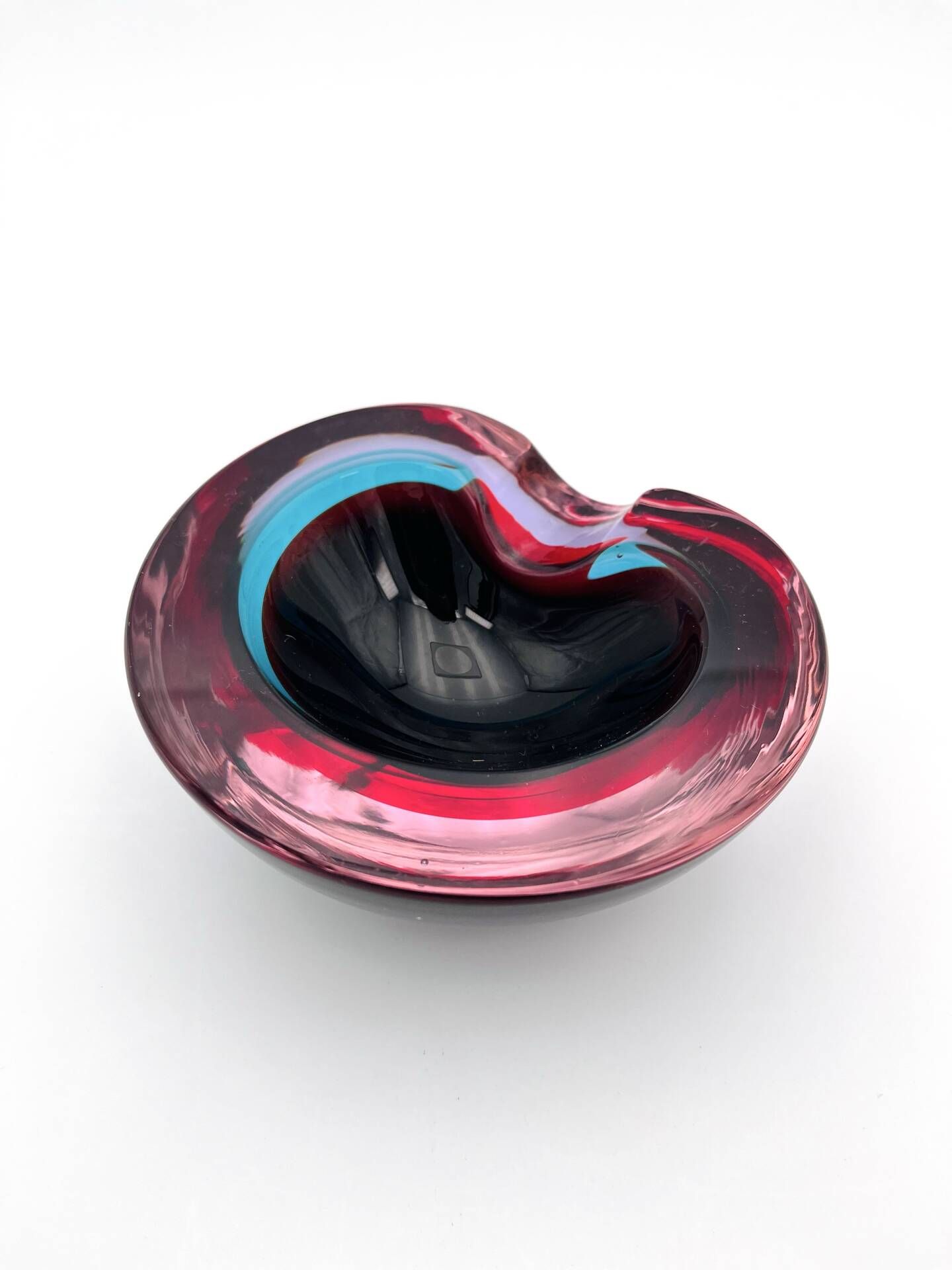 Sommerso Flavio Poli Murano 1960 Ashtray Bowl